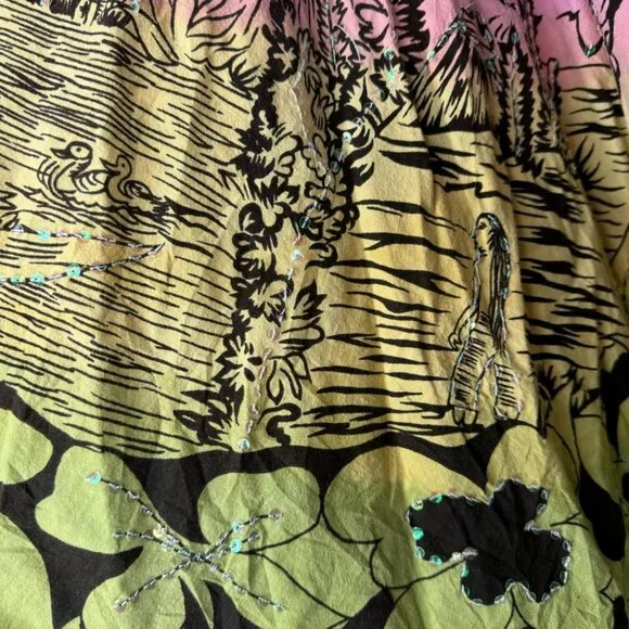 RDI Hawaii skirt sequin ombrΓ© pink orange yellow green sparkly shimmer volcano - Picture 5 of 15